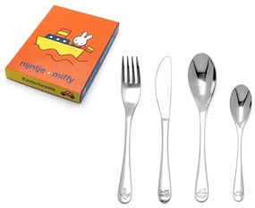Antikoro detský príbor v striebornej farbe 4 ks Miffy – Zilverstad