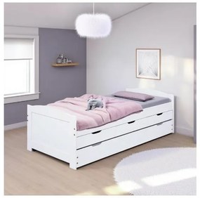 Inter Link Funkčná posteľ s 3 zásuvkami (Ulli – biela)  (100161881)