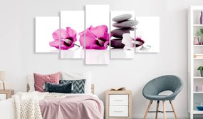 Artgeist Obraz - Calm Mallow (5 Parts) Wide Pink Veľkosť: 100x50, Verzia: Premium Print