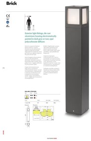 Redo 9644 - Vonkajšia lampa BRICK 1xE27/23W/230V IP54 šedá