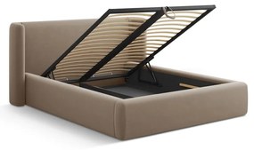 Svetlohnedá čalúnená dvojlôžková posteľ s úložným priestorom s roštom 140x200 cm Jason – Windsor &amp; Co Sofas