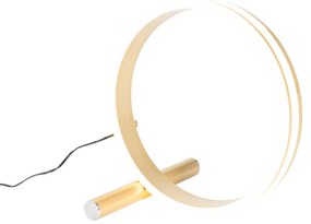 Dizajnová stolná lampa mosadz vrátane LED 3-stupňovo stmievateľná - Navara