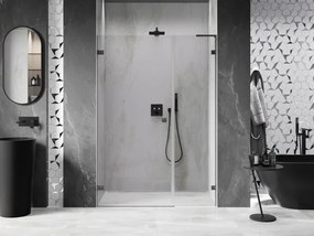 Mexen Lunar-B, L Otočné ľavé sprchové dvere 120 cm, 8mm číre sklo, brúsený grafit profil, 832SL-120-050-66-00-L
