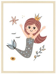 Mermaid - Morská víla plná radosti - obraz do detskej izby Bez rámu  | Dolope