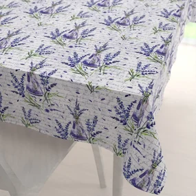 Biante Dekoračný obdĺžnikový obrus PML-082 Vetvičky levandúľ s vázičkami 140x160 cm