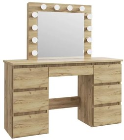 Bestent Toaletný stolík s LED zrkadlom Daniella Dub craft