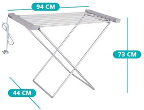 Elektrický sušiak na prádlo 120 W s 8 vykurovacími tyčami