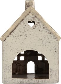 Sivý keramický domček na čajovú sviečku Lamont - 11*7*16 cm