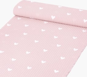 Goldea bavlnený krep - srdiečka na púdrovo ružovom 160 cm