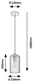 Rabalux - Luster na lanku 1xE27/40W/230V