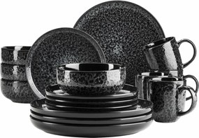 Mäser Jedálenská súprava riadu 16 ks FILIPPA – čierna