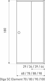 Novoterm Modul sprchovacieho kúta NV-Olga SC Element CHR 80, chróm/transparent - bez vaničky