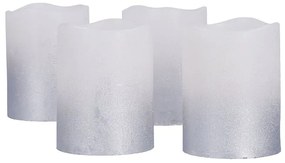 Solight Súprava LED sviečok s časovačom, 4xsviečka, 6,5 cm, strieborná, 4xCR2032 súčasťou, 1v284