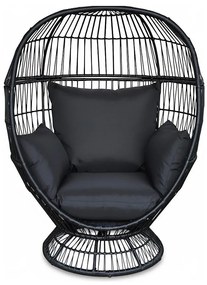 Záhradná otočná stolička Cuddie čierna