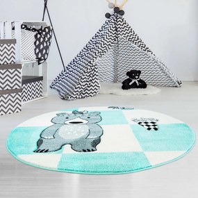 Dekorstudio Okrúhly detský koberec BEAUTY medveď indián Priemer koberca: 120cm