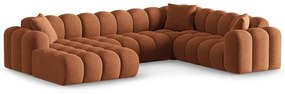 Terakotová ženilková rohová pohovka (pravý roh/do tvaru "U") Treno – Cosmopolitan Design