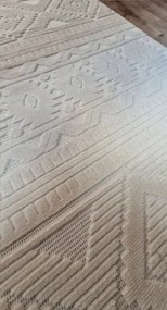 HU Krémovo, béžový moderný koberec TWIST CREAM 23929A Rozmer: 60x100 cm