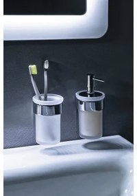 Gedy - Nástenný dávkovač mydla PIRENEI 110 ml mliečne sklo/lesklý chróm