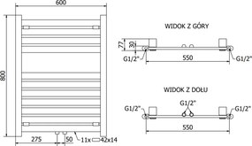 Mexen Uran, vykurovacie teleso 800x600 mm, 420 W, antracitová, W105-0800-600-00-66