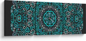 Obraz ornamentálne abstrakcie (s hodinami) (90x30 cm)