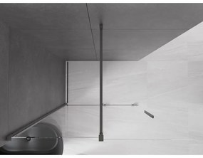 Mexen Velar, sprchová zástena s posuvnými dverami Walk-in 130 x 200 cm, 8mm číre sklo, brúsený grafit, 871-130-000-03-95