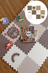Hnedá hracia podlaha puzzle 12 dielov MYŠKA