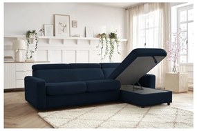 Tmavomodrá rozkladacia rohová pohovka (variabilná) Monaco – Bobochic Paris