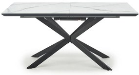 Rozkladací stôl Diesel 160/200x90cm Biely Marmur/Tmavé Popolavý/Čierna