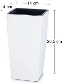 Plastový kvetináč DURS140 14 cm - biela
