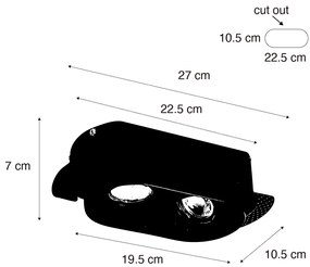 Sada 6 zaoblených zapustených bodových svetiel čierna GU10 50mm 2-svetlo - Hubs