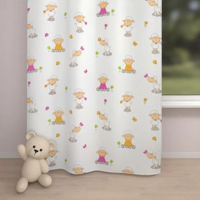 Biante Detský bavlnený záves Sandra SA-728 Veselé ovečky na bielom 150x230 cm