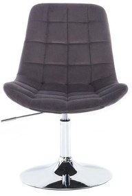 LuxuryForm DESIGN Stolička PARIS VELUR na striebornom tanieri - šedá