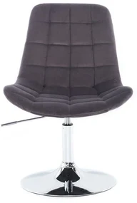 LuxuryForm DESIGN Stolička PARIS VELUR na striebornom tanieri - šedá