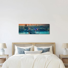 Obraz - Kolín nad Rýnom (s hodinami) (90x30 cm)