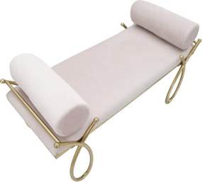 Lavica Stuha 112 cm zamat zlatá/ružová