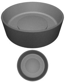 Laveo Perl, granitové umývadlo na dosku 360x360x115 mm, šedá, LAV-VGP1510T