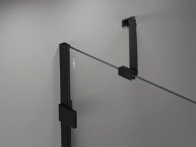Mexen Lunar-B, výklopný sprchový kút ľavý 80 x 80 cm, 8mm číre sklo, čierny profil, 832-080-080-70-00-L
