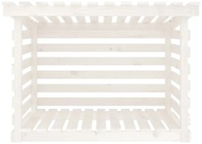 Stojan na palivové drevo biely 108x73x79 cm masívna borovica