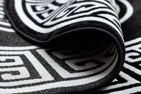 Koberec GLOSS 6776 85 kruh, ramka, grécky, kľúč - čierny / slonia kosť