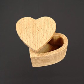 AMADEA Drevená krabička v tvare srdca 5 cm