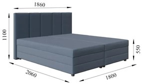 Čalúnená posteľ s pružinovou matracou a úložným priestorom ISABEL 180x200 sivá