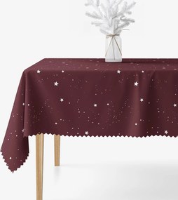 Goldea vianočný hranatý teflónový obrus - hviezdičky na vínovej 80 x 80 cm