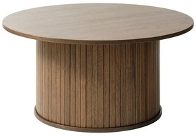 Hnedý okrúhly konferenčný stolík v dekore duba ø 90 cm Nola – Unique Furniture