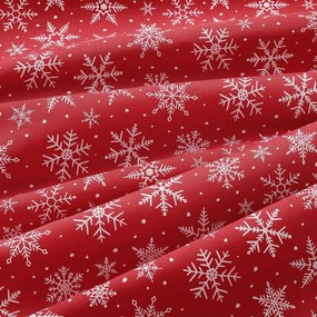 Goldea vianočná obliečka na vankúš valencia - biele vločky na červenej 40 x 40 cm