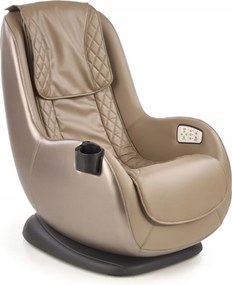 Relaxačné kreslo s masážou béžovej farby, moderný relax, ekokoža Dopio