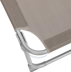 Záhradné lehátko LAGUNA s nastaviteľnou clonou, 193x53x29cm, hnedošedá (taupe) SongmicsHome
