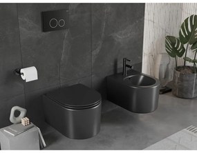 Mexen Sofia Rimless závesná wc misa so sedátkom s pomalým zatváraním, čierna matná, 30541085
