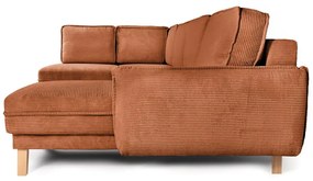 Oranžová menčestrová rozkladacia rohová pohovka (ľavý roh/do tvaru "U") Tori – Bonami Selection