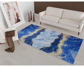 Modrý/v zlatej farbe koberec 80x50 cm - Vitaus