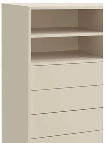 Vysoká komoda s posuvnými dverami v béžovo-tehlovej farbe 120x140 cm Nube – Teulat